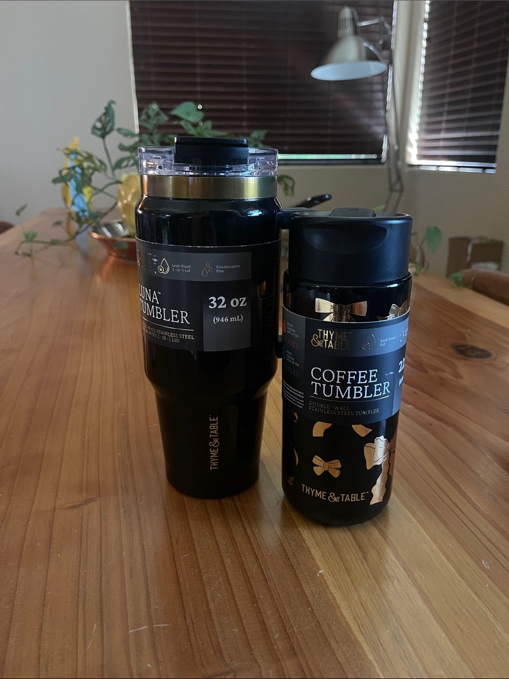 Black and Gold Coffee & Tumbler Set - 32 oz Tumbler & Travel Mug